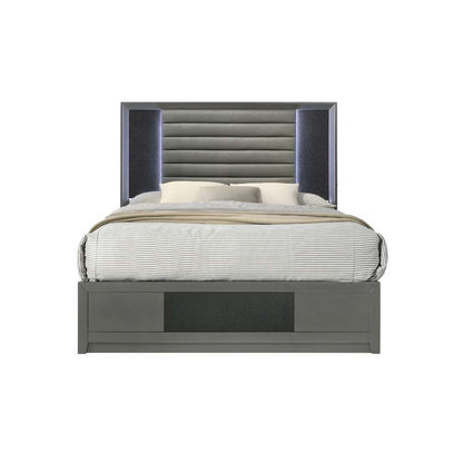 New Classic Furniture - Nocturne 50in Queen Platform Bed-Slate Gray - 00-1684-300 veiw 3