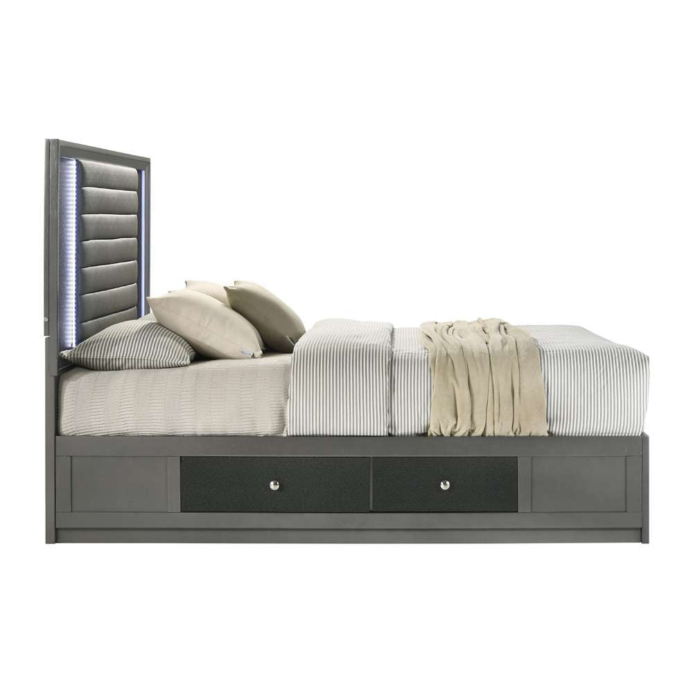 New Classic Furniture - Nocturne 50in Queen Platform Bed-Slate Gray - 00-1684-300 veiw 4