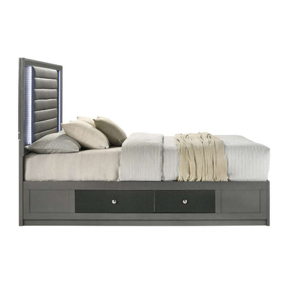New Classic Furniture - Nocturne 50in Queen Platform Bed-Slate Gray - 00-1684-300 veiw 4