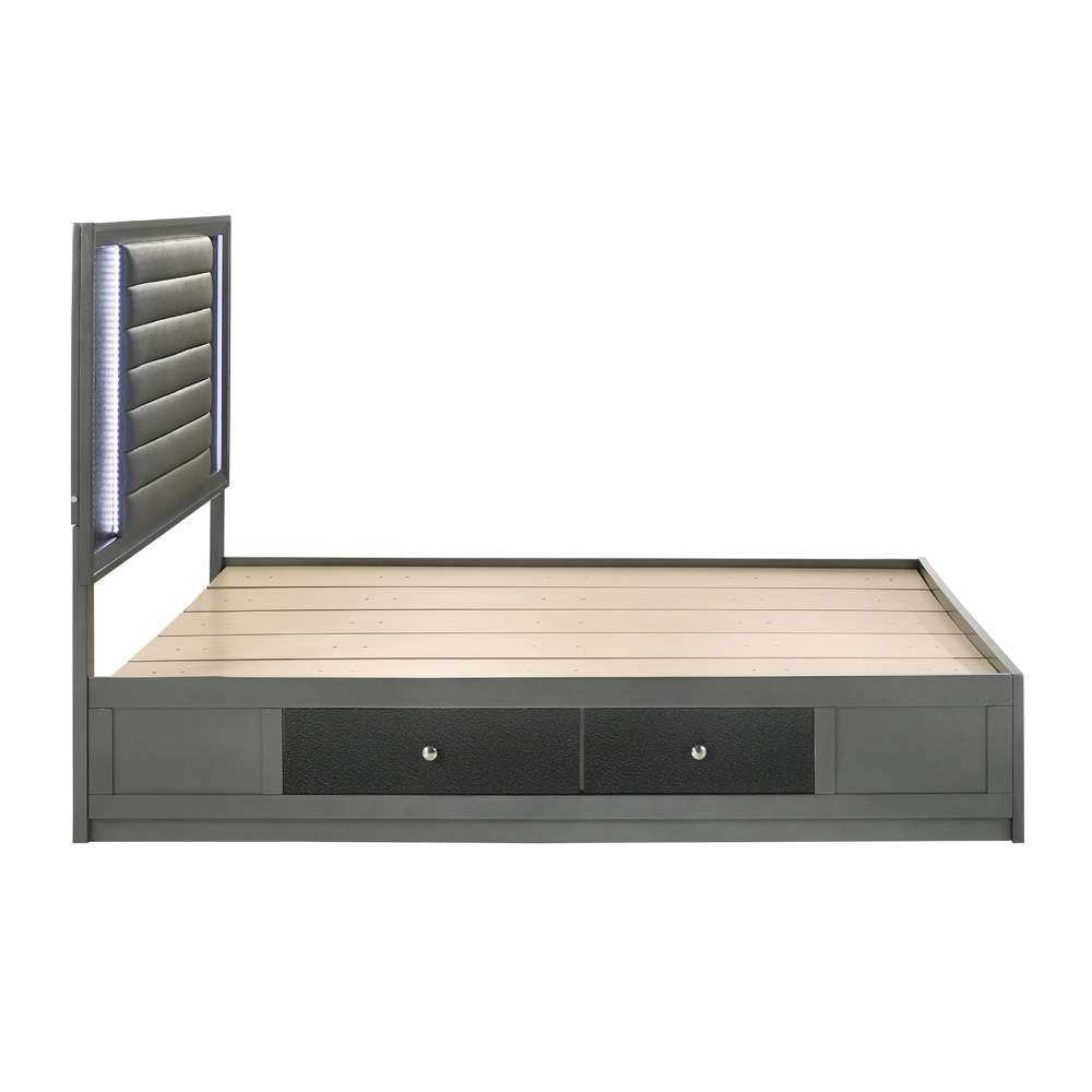 New Classic Furniture - Nocturne 50in Queen Platform Bed-Slate Gray - 00-1684-300 veiw 5