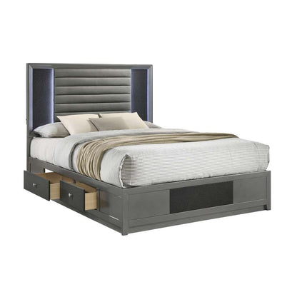 New Classic Furniture - Nocturne 50in Queen Platform Bed-Slate Gray - 00-1684-300 veiw 6