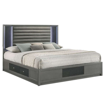 New Classic Furniture - Nocturne 60in Western King Platform Bed-Slate Gray - 00-1684-200 veiw 1