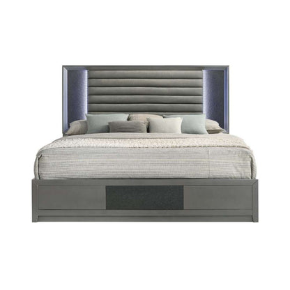 New Classic Furniture - Nocturne 60in Western King Platform Bed-Slate Gray - 00-1684-200 veiw 3