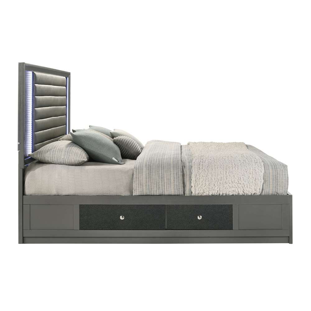 New Classic Furniture - Nocturne 60in Western King Platform Bed-Slate Gray - 00-1684-200 veiw 4
