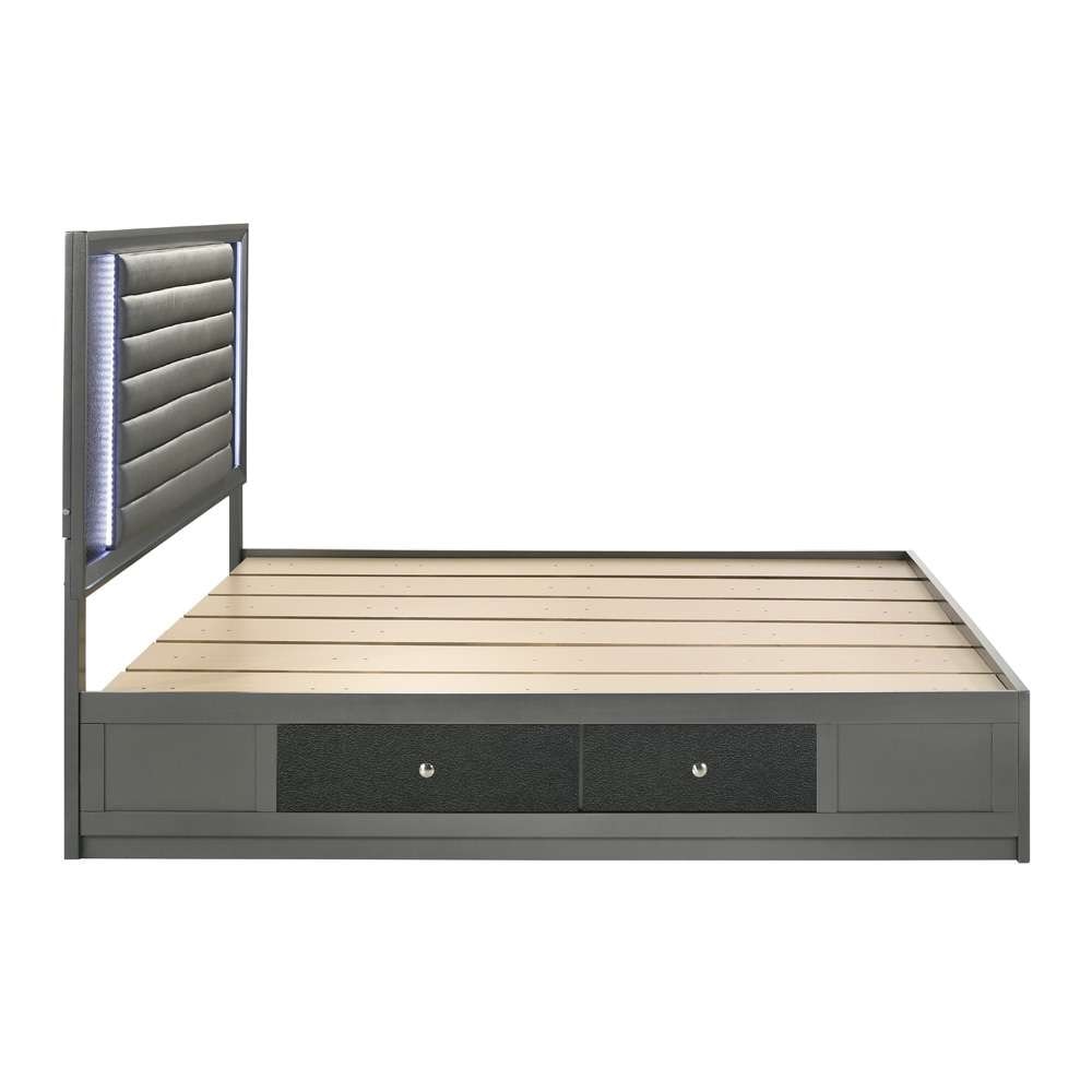 New Classic Furniture - Nocturne 60in Western King Platform Bed-Slate Gray - 00-1684-200 veiw 5