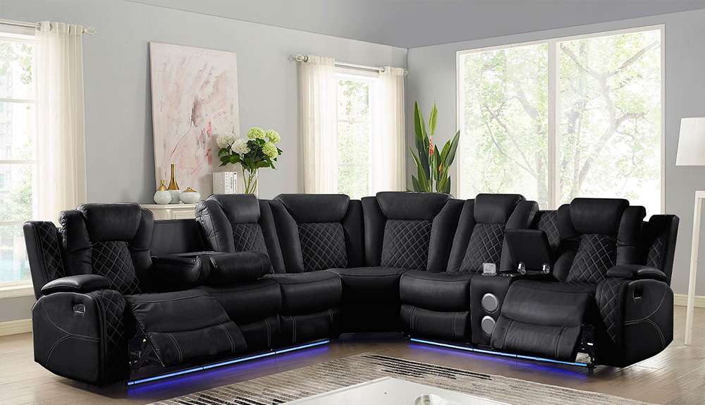 New Classic Furniture - Orion 3Pc Sectional - Black - 20-U1769B-3NS veiw 1