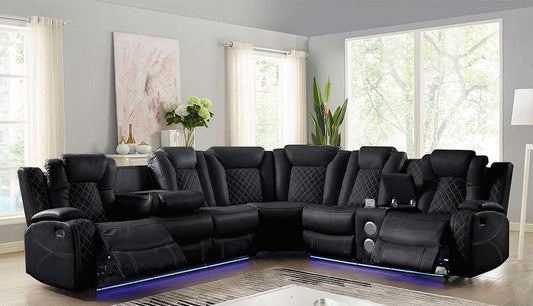 New Classic Furniture - Orion 3Pc Sectional - Black - 20-U1769B-3NS veiw 1