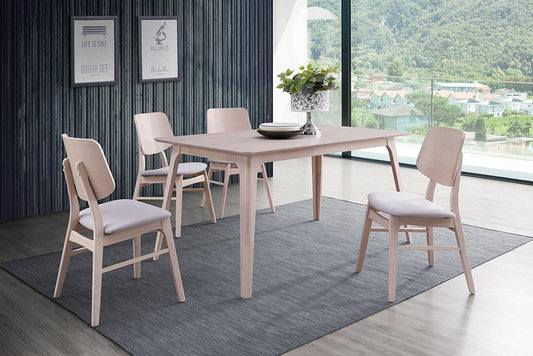 New Classic Furniture - Oscar Rectangle Table And 4 Chairs - White Ash - 40-1651W-D4CT veiw 1