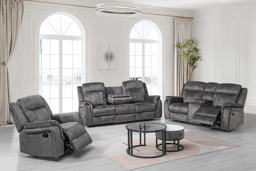 New Classic Furniture - Park City  Sofa W/Dual Recliner-Slate - U456-30-SGY veiw 2