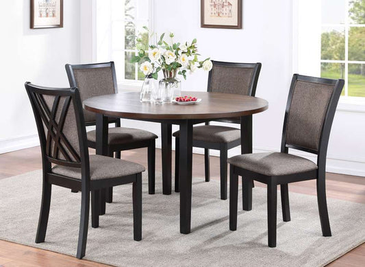 New Classic Furniture - Potomac 48in Round Dining Table & 4 Chairs-Brown/Black - D4832B-48S-RND veiw 1