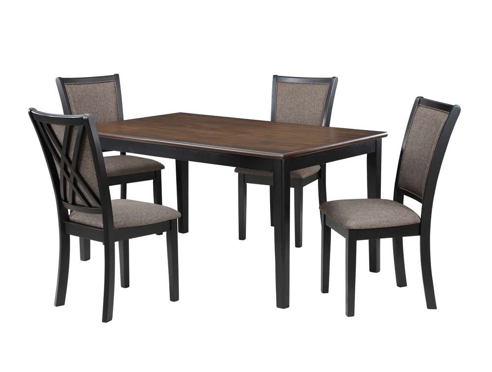 New Classic Furniture - Potomac  60in Rectangle Dining Table & 4 Chairs-Brown/Black - D4832B-60S-REC veiw 2