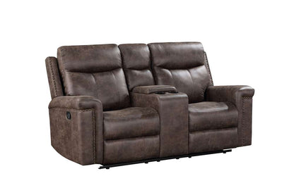 New Classic Furniture - Quade Console Loveseat W/ Dual Recliners-Mocha - U1798-25-MCH veiw 1