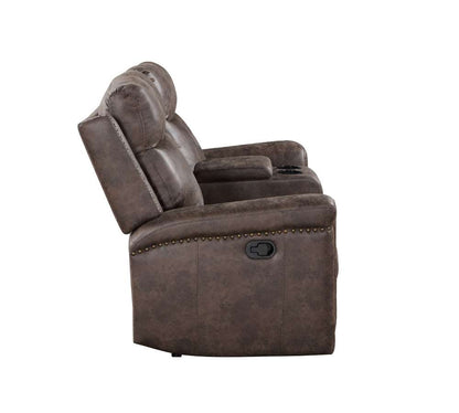 New Classic Furniture - Quade Console Loveseat W/ Dual Recliners-Mocha - U1798-25-MCH veiw 4