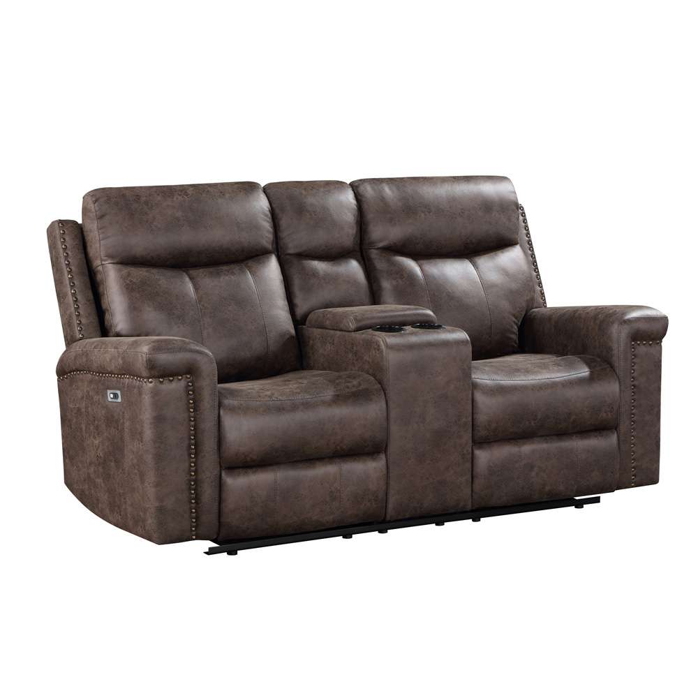 New Classic Furniture - Quade Console Loveseat W/ Pwr Fr-Mocha - U1798-25P1-MCH veiw 2