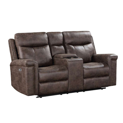 New Classic Furniture - Quade Console Loveseat W/ Pwr Fr-Mocha - U1798-25P1-MCH veiw 2
