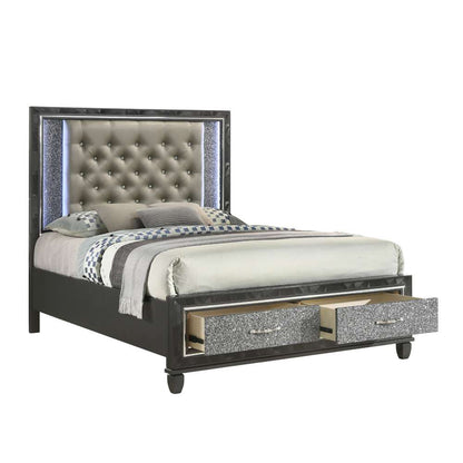 New Classic Furniture - Radiance Black W / Storage - 5/0 Queen Bed - 00-976K-S300 veiw 3