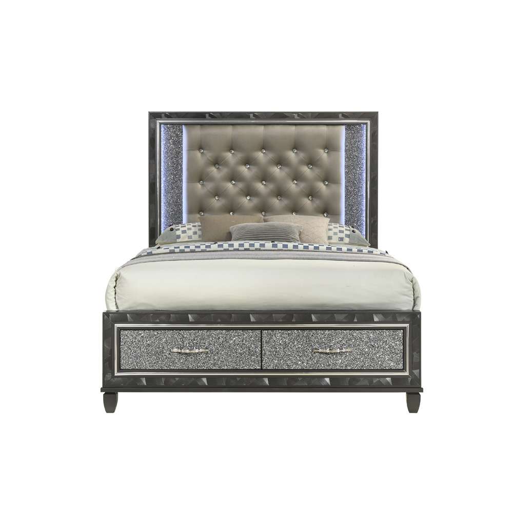 New Classic Furniture - Radiance Black W / Storage - 5/0 Queen Bed - 00-976K-S300 veiw 4