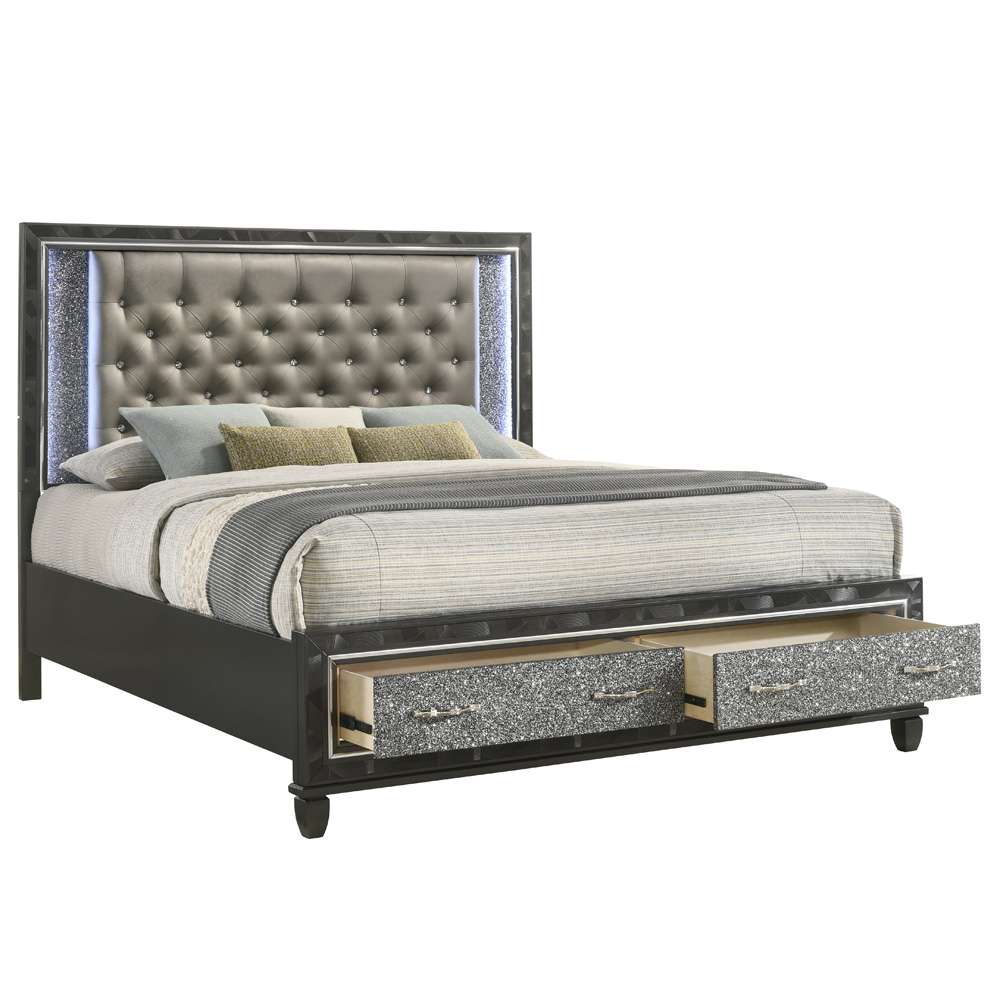 New Classic Furniture - Radiance Black W / Storage - 6/0 Wk Bed - 00-976K-S200 veiw 3