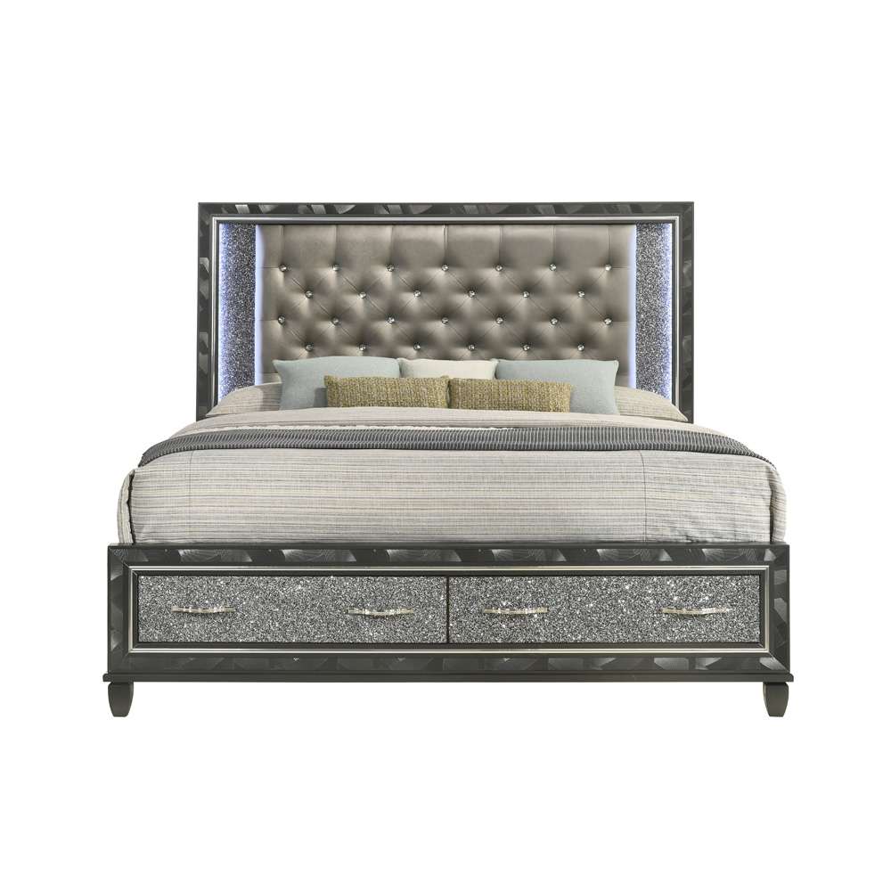 New Classic Furniture - Radiance Black W / Storage - 6/0 Wk Bed - 00-976K-S200 veiw 4
