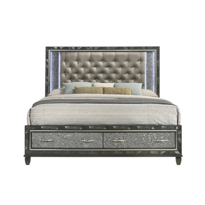 New Classic Furniture - Radiance Black W / Storage - 6/0 Wk Bed - 00-976K-S200 veiw 4