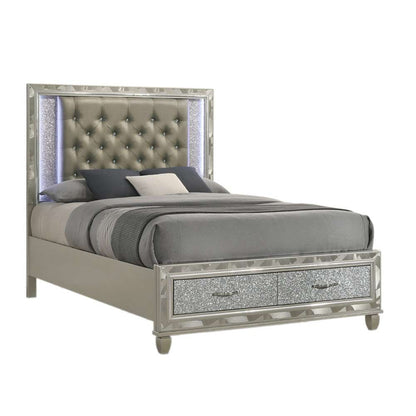 New Classic Furniture - Radiance  Silver W /Storage  - 5/0 Queen Bed - 00-976S-S300 veiw 1
