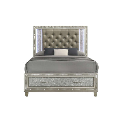New Classic Furniture - Radiance  Silver W /Storage  - 5/0 Queen Bed - 00-976S-S300 veiw 3