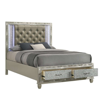 New Classic Furniture - Radiance  Silver W /Storage  - 5/0 Queen Bed - 00-976S-S300 veiw 4