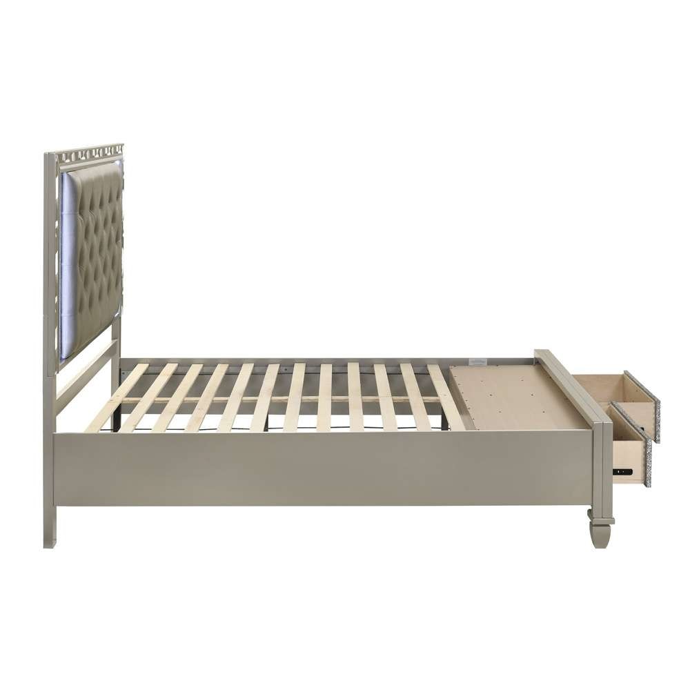 New Classic Furniture - Radiance  Silver W /Storage  - 5/0 Queen Bed - 00-976S-S300 veiw 6