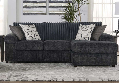 New Classic Furniture - Remi Laf Loveseat and Raf Chaise With Accent Pillows-Charcoal Gray - U1990-20L-CHG_U1990-17R-CHG veiw 1