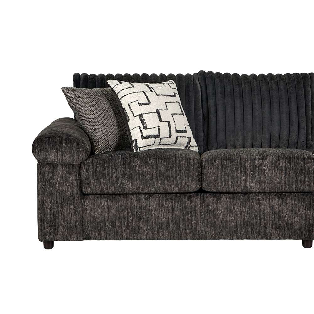 New Classic Furniture - Remi Laf Loveseat and Raf Chaise With Accent Pillows-Charcoal Gray - U1990-20L-CHG_U1990-17R-CHG veiw 4