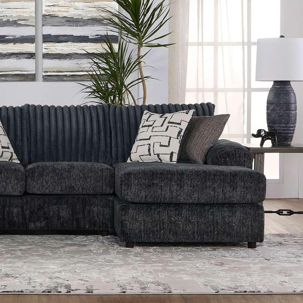 New Classic Furniture - Remi Laf Loveseat and Raf Chaise With Accent Pillows-Charcoal Gray - U1990-20L-CHG_U1990-17R-CHG veiw 5