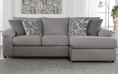 New Classic Furniture - Remi Laf Loveseat and Raf Chaise With Accent Pillows-Light Gray - U1990-20L-LGY_U1990-17R-LGY veiw 1