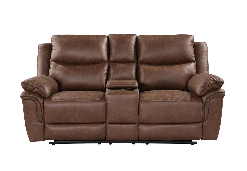 New Classic Furniture - Ryland Console Loveseat W/ Dual Recliners-Brown - U5985-25-BRN veiw 3