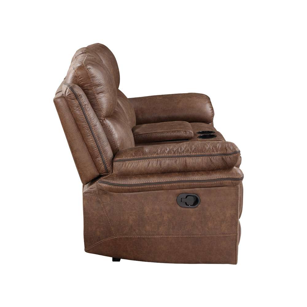 New Classic Furniture - Ryland Console Loveseat W/ Dual Recliners-Brown - U5985-25-BRN veiw 4