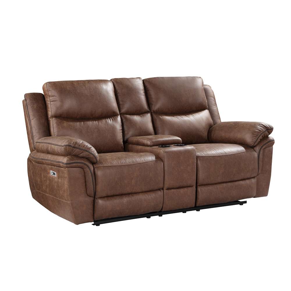 New Classic Furniture - Ryland Console Loveseat W/Pwr Fr-Brown - U5985-25P1-BRN veiw 1