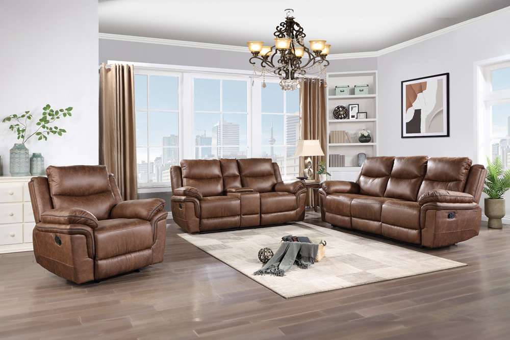 New Classic Furniture - Ryland Sofa W/Dual Recliner- Brown - U5985-30-BRN veiw 2