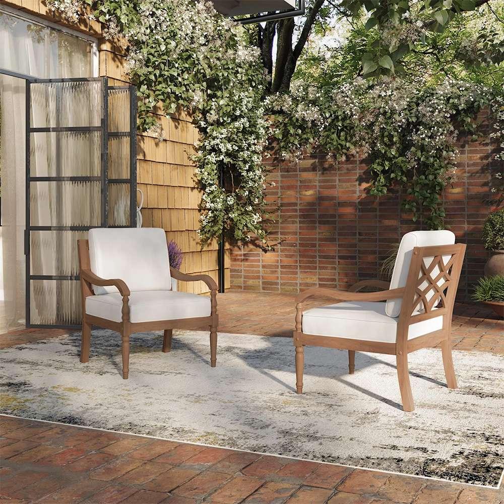 New Classic Furniture - Savannah Outdoor Club Chairs (Set Of Two)-White Linen - G841W-10S veiw 1