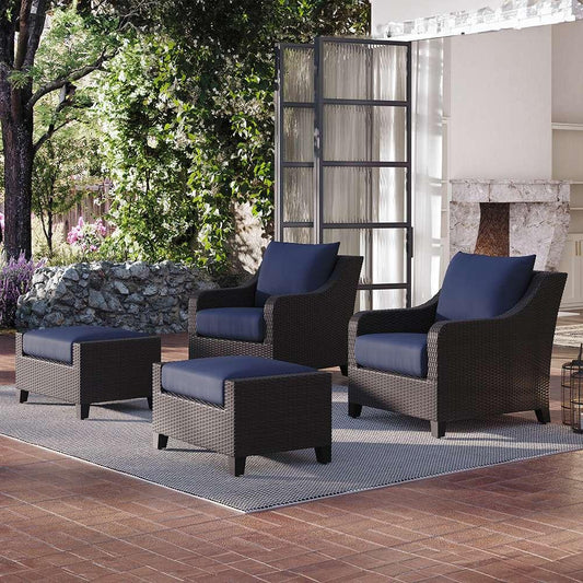 New Classic Furniture - Skye Outdoor Patio Chair And Ottoman 4 Pc Set-2 Chairs, 2 Ottoman-Blue - 60-807C-4CP veiw 1