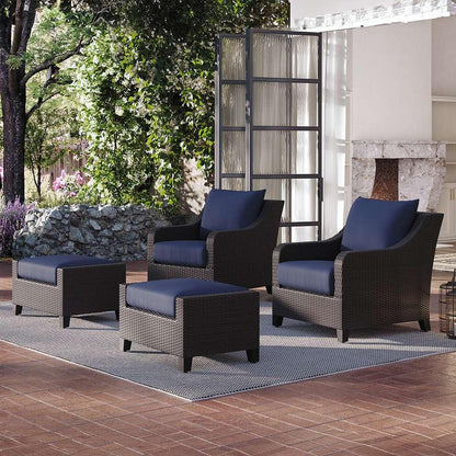 New Classic Furniture - Skye Outdoor Patio Chair And Ottoman 4 Pc Set-2 Chairs, 2 Ottoman-Blue - 60-807C-4CP veiw 2