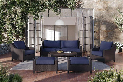 New Classic Furniture - Skye Outdoor Patio Conversation  6 Pc Set-Sofa, 2 Chairs, 2 Ottoman, Coffee Table-Blue - 60-807C-6P veiw 1
