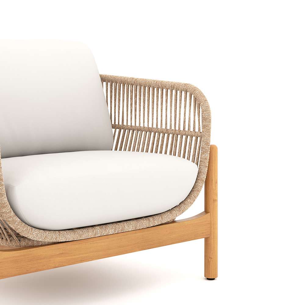 New Classic Furniture - Solstice Outdoor Rope & Solid Wood Patio Club Chairs (Set Of Two) -Linen Beige - 60-823-2P veiw 3