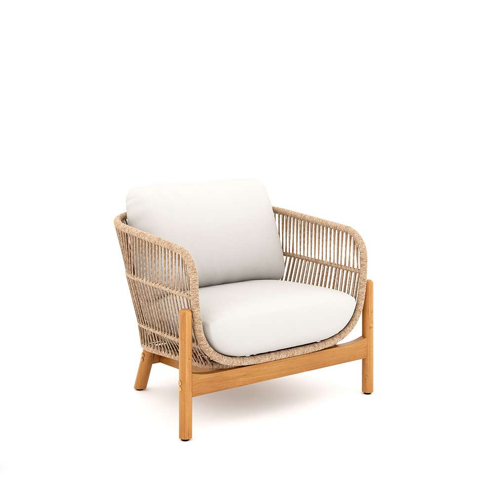 New Classic Furniture - Solstice Outdoor Rope & Solid Wood Patio Club Chairs (Set Of Two) -Linen Beige - 60-823-2P veiw 5