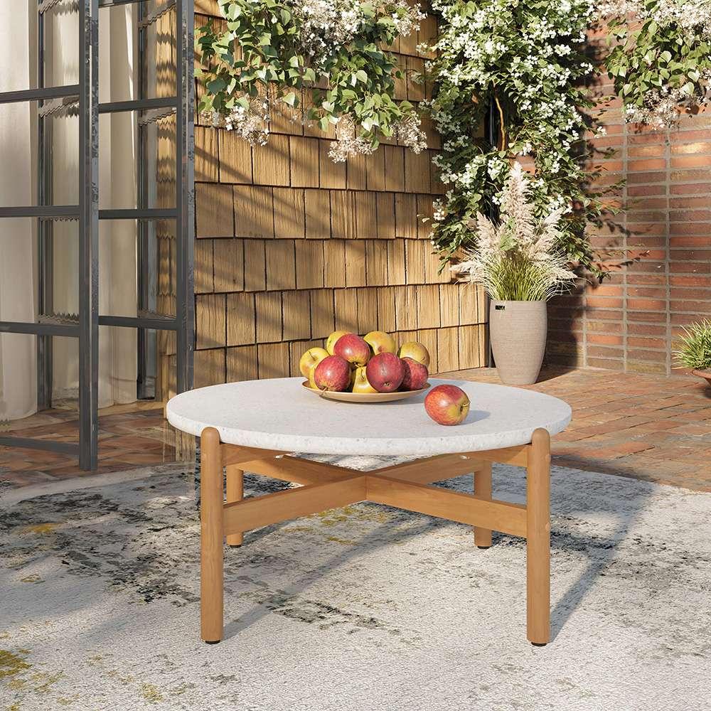 New Classic Furniture - Solstice Outdoor Solid Wood Coffee Table With Terazzo Top - 60-823-CT veiw 5