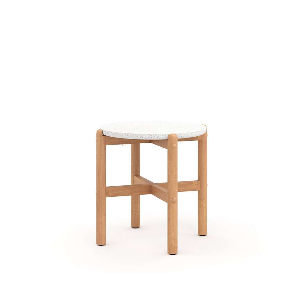 New Classic Furniture - Solstice Outdoor Solid Wood End Table With Terazzo Top - 60-823-ET veiw 1