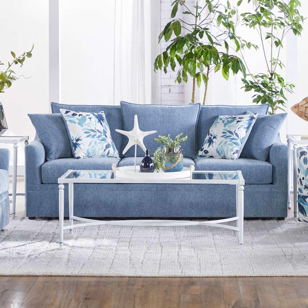 New Classic Furniture - Sylvie Sofa W/4 Accent Pillows-Slate Blue - U1270-30-BLU veiw 2
