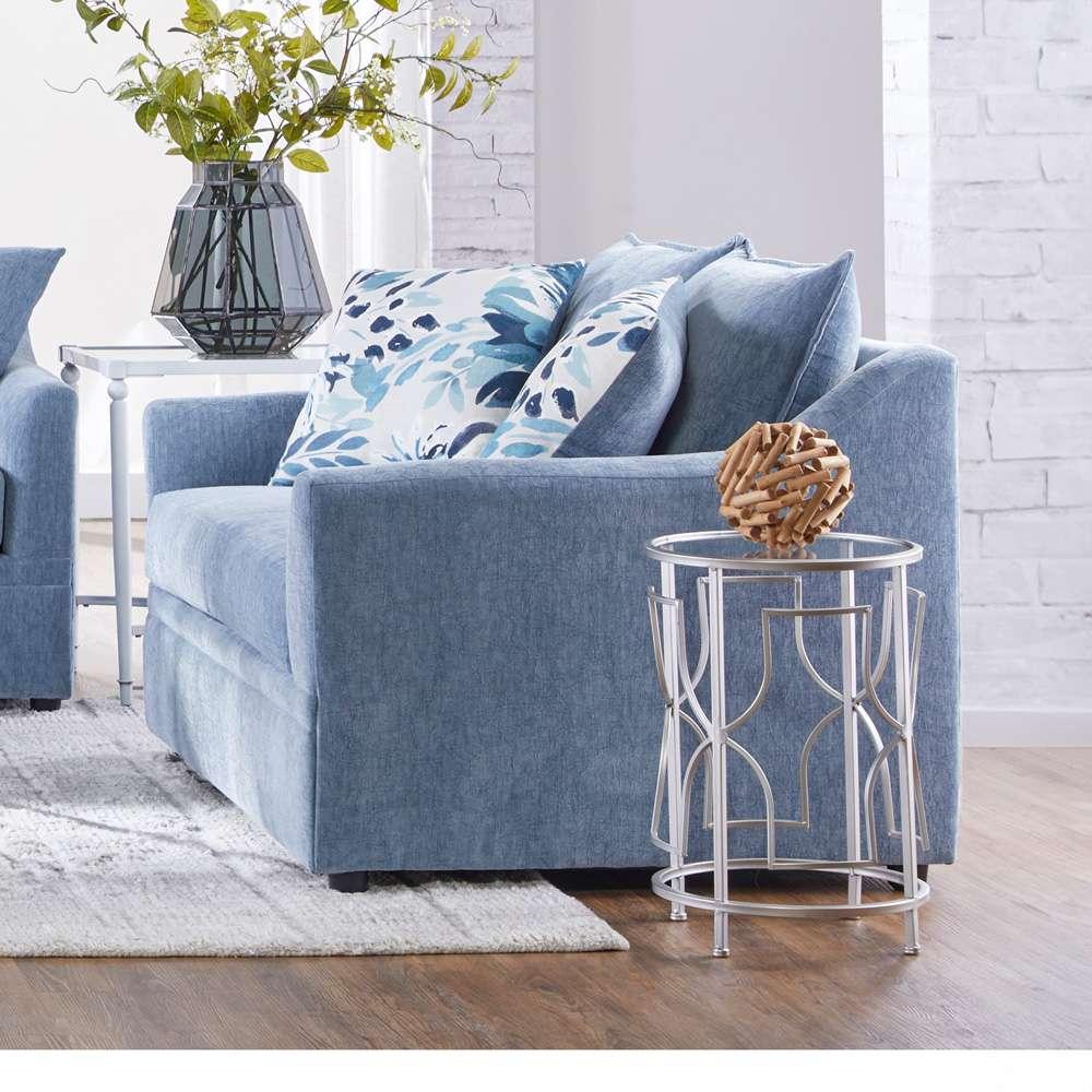 New Classic Furniture - Sylvie Sofa W/4 Accent Pillows-Slate Blue - U1270-30-BLU veiw 3