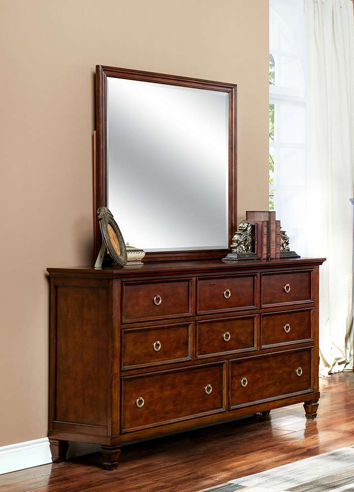 New Classic Furniture - Tamarack Dresser/Mirror Combo- Brn Cherry - 02-044C-DM view 1