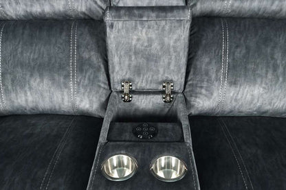 New Classic Furniture - Tango Console Loveseat With Speaker & power Fr-Shadow - U396-25P1-SHW veiw 7
