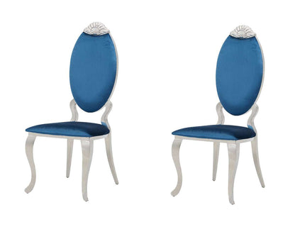 New Classic Furniture - Tempest Velvet Dining Chair W/Medallion Back (Set of 2) - D617-200-BLU veiw 1