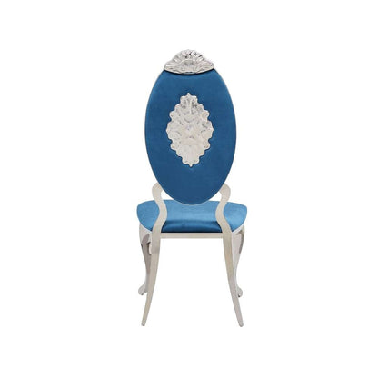 New Classic Furniture - Tempest Velvet Dining Chair W/Medallion Back (Set of 2) - D617-200-BLU veiw 4